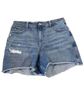 Hollister 90’s Denim Jean Short Ultra High Rise Mom 4.5” Inseam Raw Hem Size 12